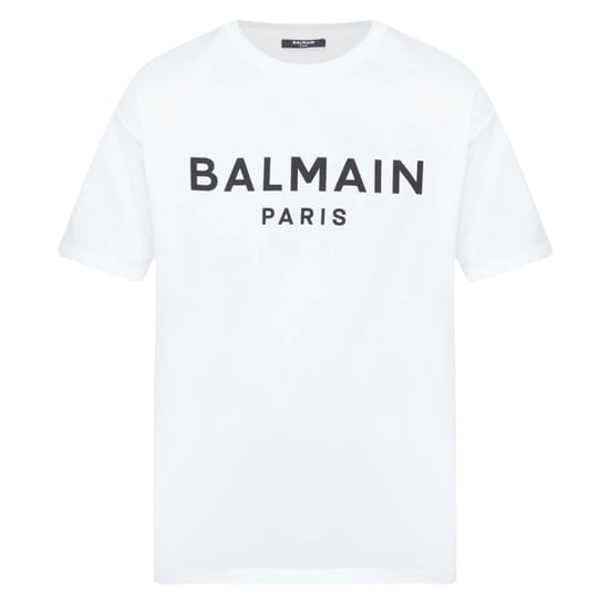 Camiseta blanca con el logotipo de la marca Balmain Paris Bold - Image 1