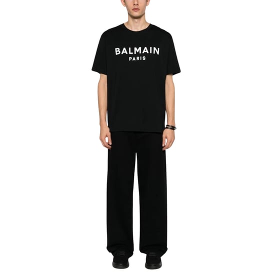 Camiseta negra con el logotipo de la marca Balmain Paris Bold - Image 2