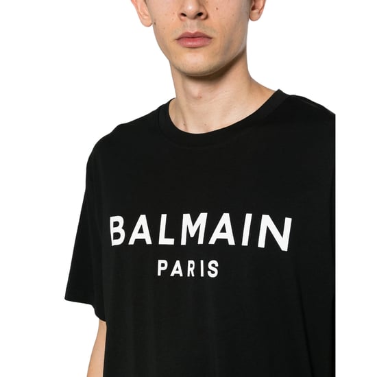 Camiseta negra con el logotipo de la marca Balmain Paris Bold - Image 4