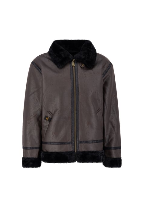 B-3 Faux Leather Bomber Jacket - Image 1