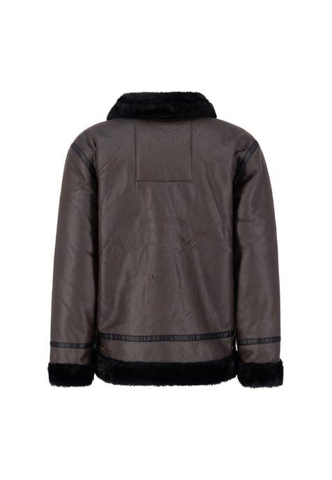 B-3 Faux Leather Bomber Jacket - Image 2