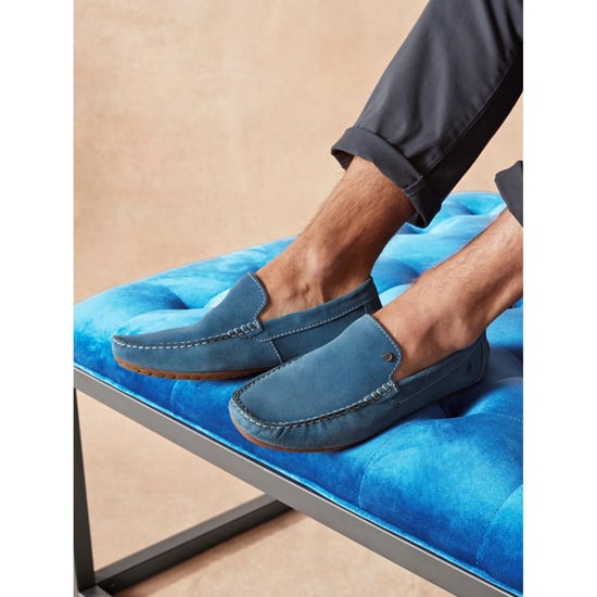 Hush Puppies Ralph Suede Leather Men's Blue Loafers - Image 6