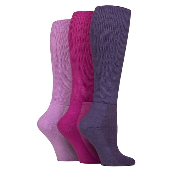 Paquete de 3 pares de calcetines suaves de bambú para mujeres hasta la rodilla, diabéticos - Image 1