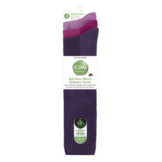 Paquete de 3 pares de calcetines suaves de bambú para mujeres hasta la rodilla, diabéticos - Image 2