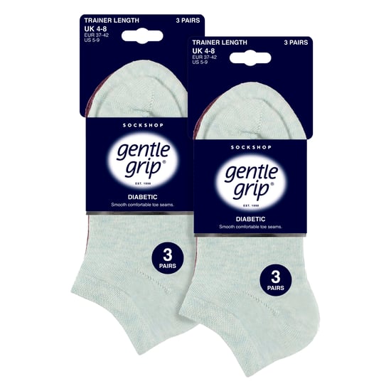 Paquete de 6 Calcetines de Entrenamiento Diabético para Mujeres | Calcetines de Tobillo Extra Anchos - Image 2