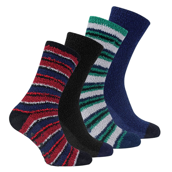 Paquete de 4 calcetines de cama para hombres, suaves y acogedores, con agarre - Image 1