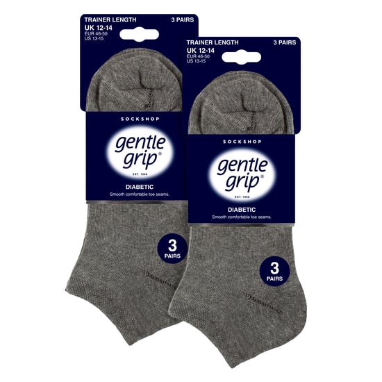 Paquete de 6 calcetines para diabéticos de hombre | Calcetines de tobillo anchos con parte superior suelta - Image 2