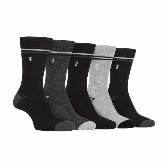 Paquete de 5 calcetines para hombre de bambú con patrón de rayas brillantes - Image 1