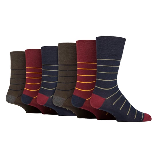 Paquete de 6 calcetines de algodón con patrón cuadrado elástico para mala circulación - Image 1