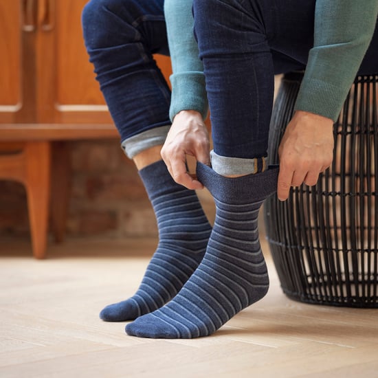 Paquete de 6 calcetines de algodón con patrón cuadrado elástico para mala circulación - Image 5