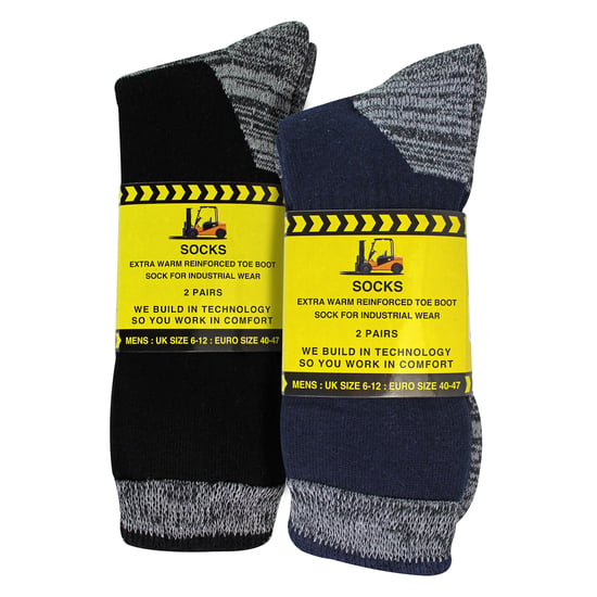 Paquete de 4 calcetines de trabajo industriales de algodón reforzados para hombre - Image 2