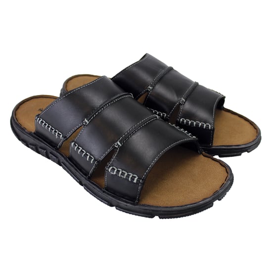 Zapatillas de cuero deslizables para hombres, verano en la playa - Image 1