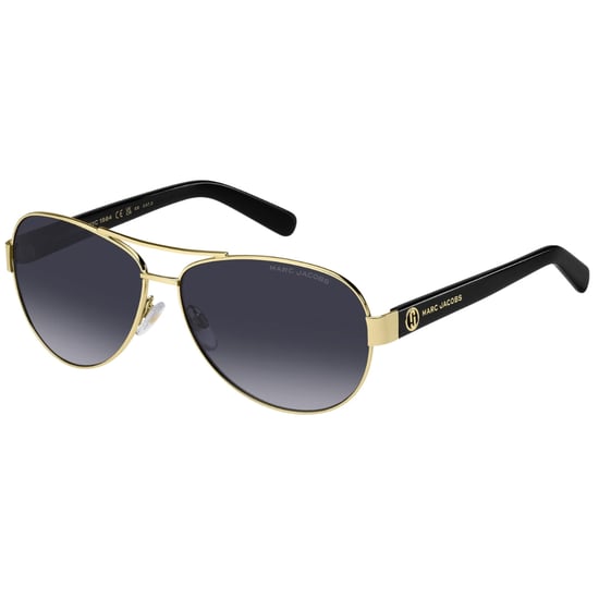 Gafas De Sol Marc Jacobs Negras Con Detalles Dorados Y Lentes Degradadas En Gris - Image 1
