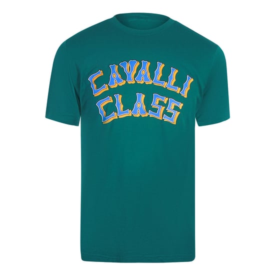 Camiseta Verde Con Logo En Capas De Cavalli Class - Image 1