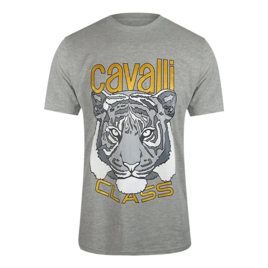 Camiseta Cavalli Class Bold Tiger Con Gráfico Gris Jaspeado - Image 1
