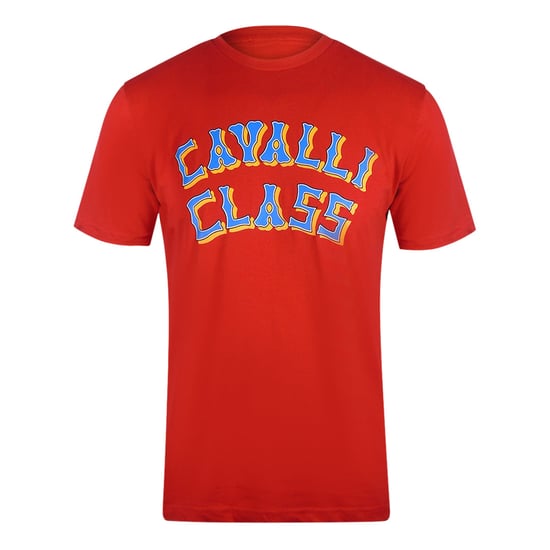 Camiseta Roja Con Logo En Capas De Cavalli Class - Image 1