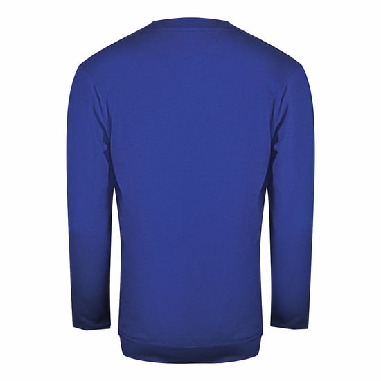 Sudadera Cavalli Class Con Cuello Redondo En Azul Iris Y Estampado De Leopardo Y Cachemira - Image 2