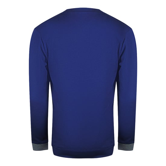 Sudadera Cavalli Class Bold Multi Logo Azul Iris Con Cuello Redondo - Image 2