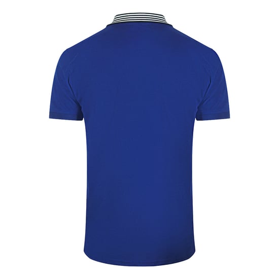 Polo Azul Iris Con Cuello A Rayas Cavalli Class - Image 2