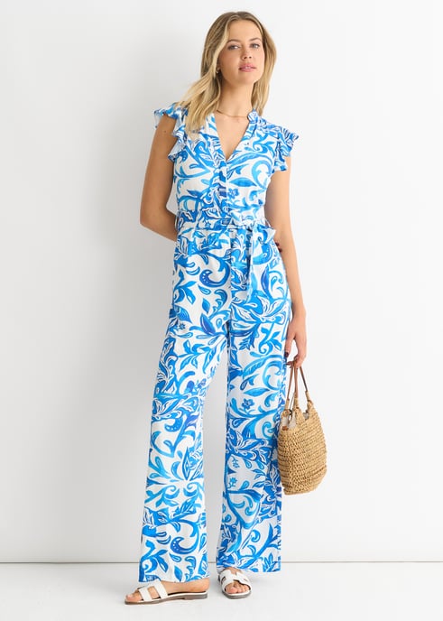 Mono con volantes florales azules - Image 1