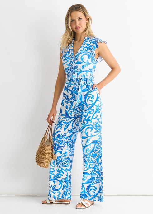 Mono con volantes florales azules - Image 3
