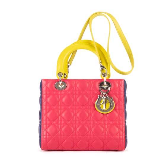 Dior Medium Lady Dior Zip Medium en Rosa/Amarillo/Azul marino Piel de becerro - Image 1