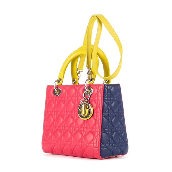 Dior Medium Lady Dior Zip Medium en Rosa/Amarillo/Azul marino Piel de becerro - Image 2