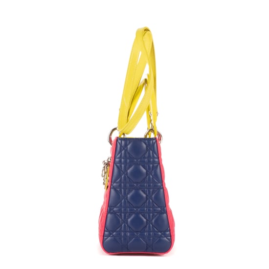 Dior Medium Lady Dior Zip Medium en Rosa/Amarillo/Azul marino Piel de becerro - Image 3