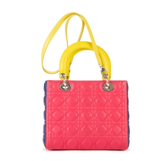 Dior Medium Lady Dior Zip Medium en Rosa/Amarillo/Azul marino Piel de becerro - Image 4
