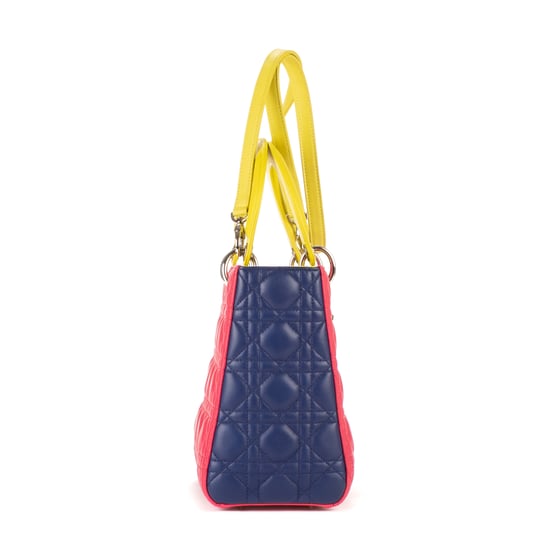 Dior Medium Lady Dior Zip Medium en Rosa/Amarillo/Azul marino Piel de becerro - Image 5