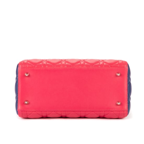 Dior Medium Lady Dior Zip Medium en Rosa/Amarillo/Azul marino Piel de becerro - Image 6