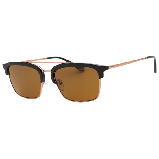 Gafas de sol Emporio Armani con montura marrón brillante y lentes marrón oscuro - Image 1