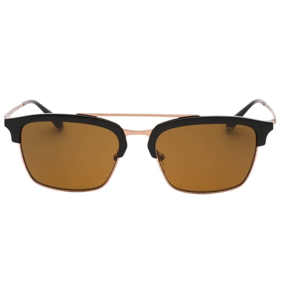 Gafas de sol Emporio Armani con montura marrón brillante y lentes marrón oscuro - Image 2