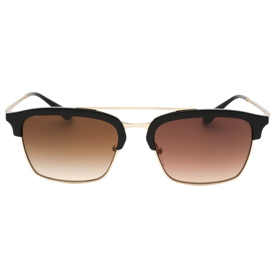Gafas de sol Emporio Armani con montura dorada mate y lentes degradadas marrones - Image 2