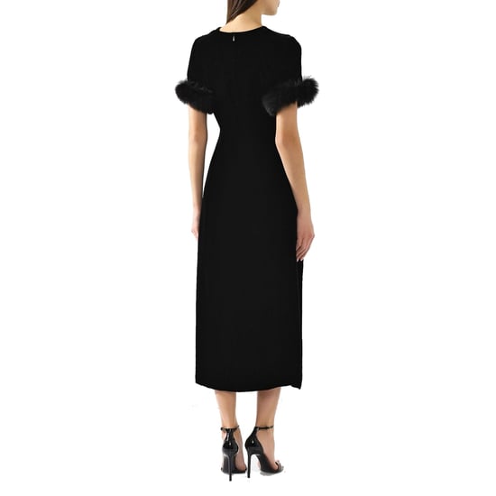 Vestido midi de terciopelo con ribete de piel de Fendi - Image 3