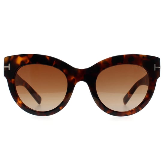 Tom Ford Gafas de sol Cat Eye para mujer en Dark Havana con degradado Burdeos Lucilla FT1063 - Image 1