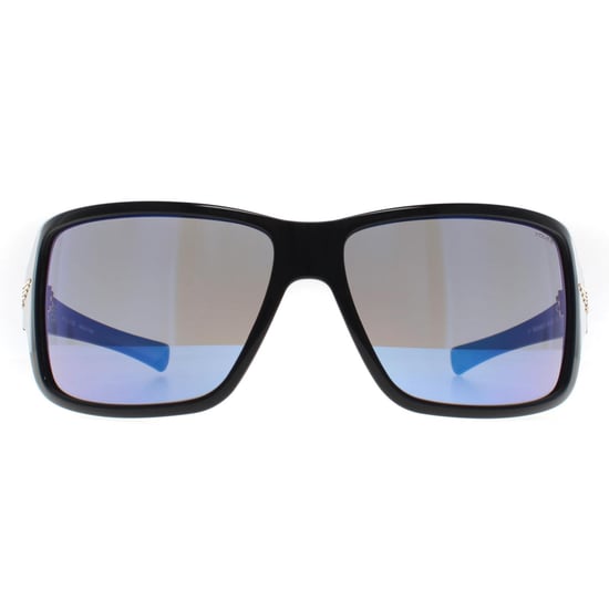Police Square Hombre Espejo Brillante Negro Humo Azul SPLN37M Tailwind 5 - Image 1