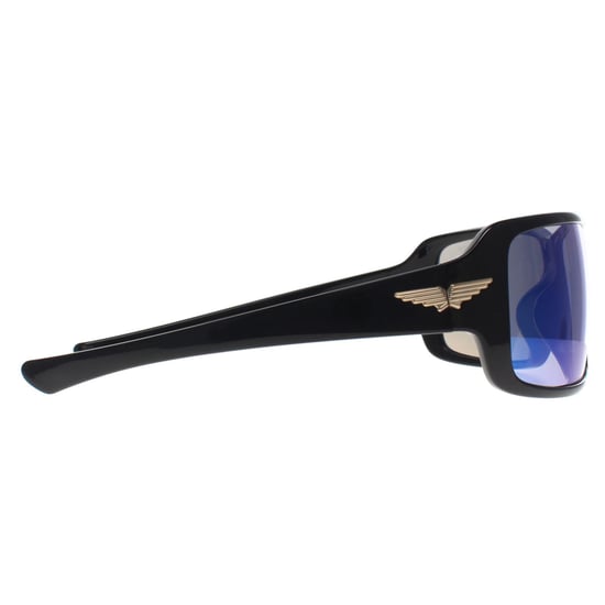 Police Square Hombre Espejo Brillante Negro Humo Azul SPLN37M Tailwind 5 - Image 4