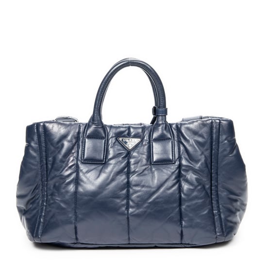 Prada Large Bomber Tote en Azul marino Piel de becerro - Image 1