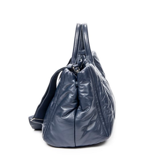 Prada Large Bomber Tote en Azul marino Piel de becerro - Image 4