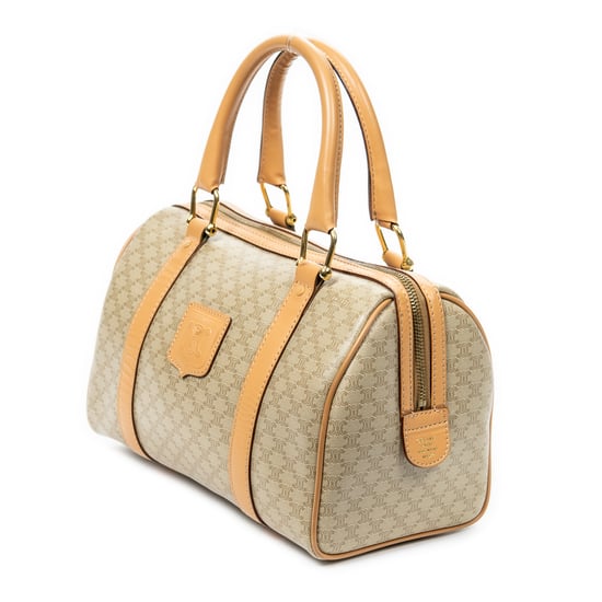 Celine Vintage Mini Boston  en Beige Lona recubierta - Image 2