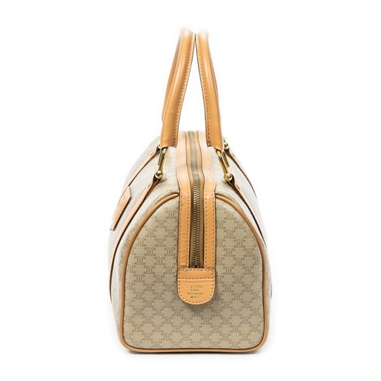 Celine Vintage Mini Boston  en Beige Lona recubierta - Image 3