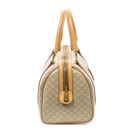 Celine Vintage Mini Boston  en Beige Lona recubierta - Image 4