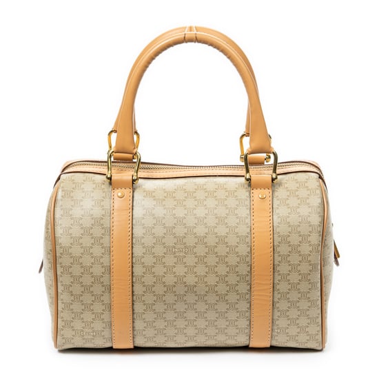 Celine Vintage Mini Boston  en Beige Lona recubierta - Image 5
