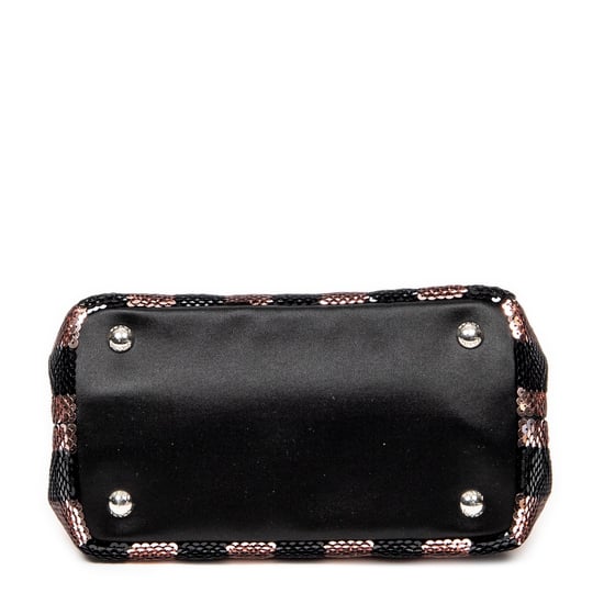 Prada Mini Sequin Canapa Tote en Rosa/Negro Lienzo - Image 6