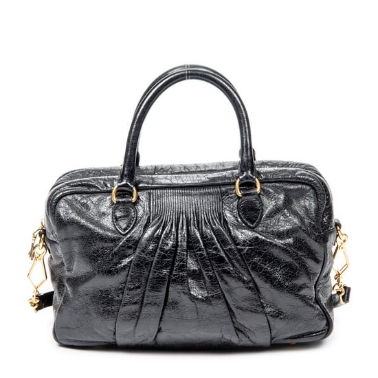 Miu Miu Mini Pleated Boston en Negro Piel de becerro - Image 1
