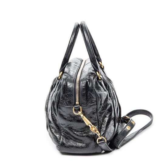 Miu Miu Mini Pleated Boston en Negro Piel de becerro - Image 3