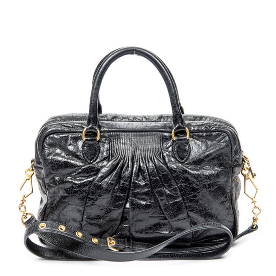 Miu Miu Mini Pleated Boston en Negro Piel de becerro - Image 5