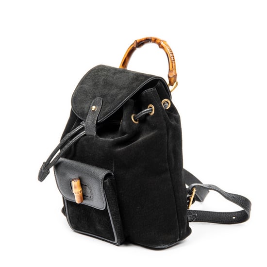 Gucci Mini Bamboo Backpack en Negro Piel de becerro - Image 2