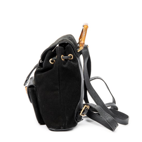 Gucci Mini Bamboo Backpack en Negro Piel de becerro - Image 3